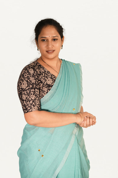 KALAMKARI V NECK 10 INCH HAND  STRECHBLE BLOUSE