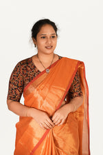 KALAMKARI V NECK 10 INCH HAND  STRECHBLE BLOUSE