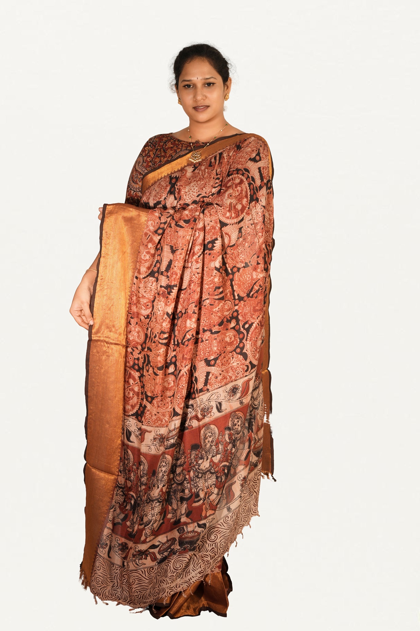 KALAMKARI MANGALAGIRI POWERLOOM SAREE