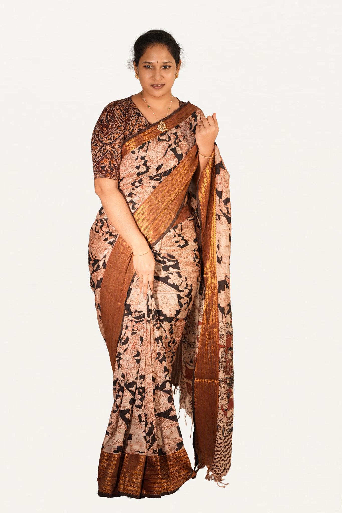 KALAMKARI MANGALAGIRI POWERLOOM SAREE