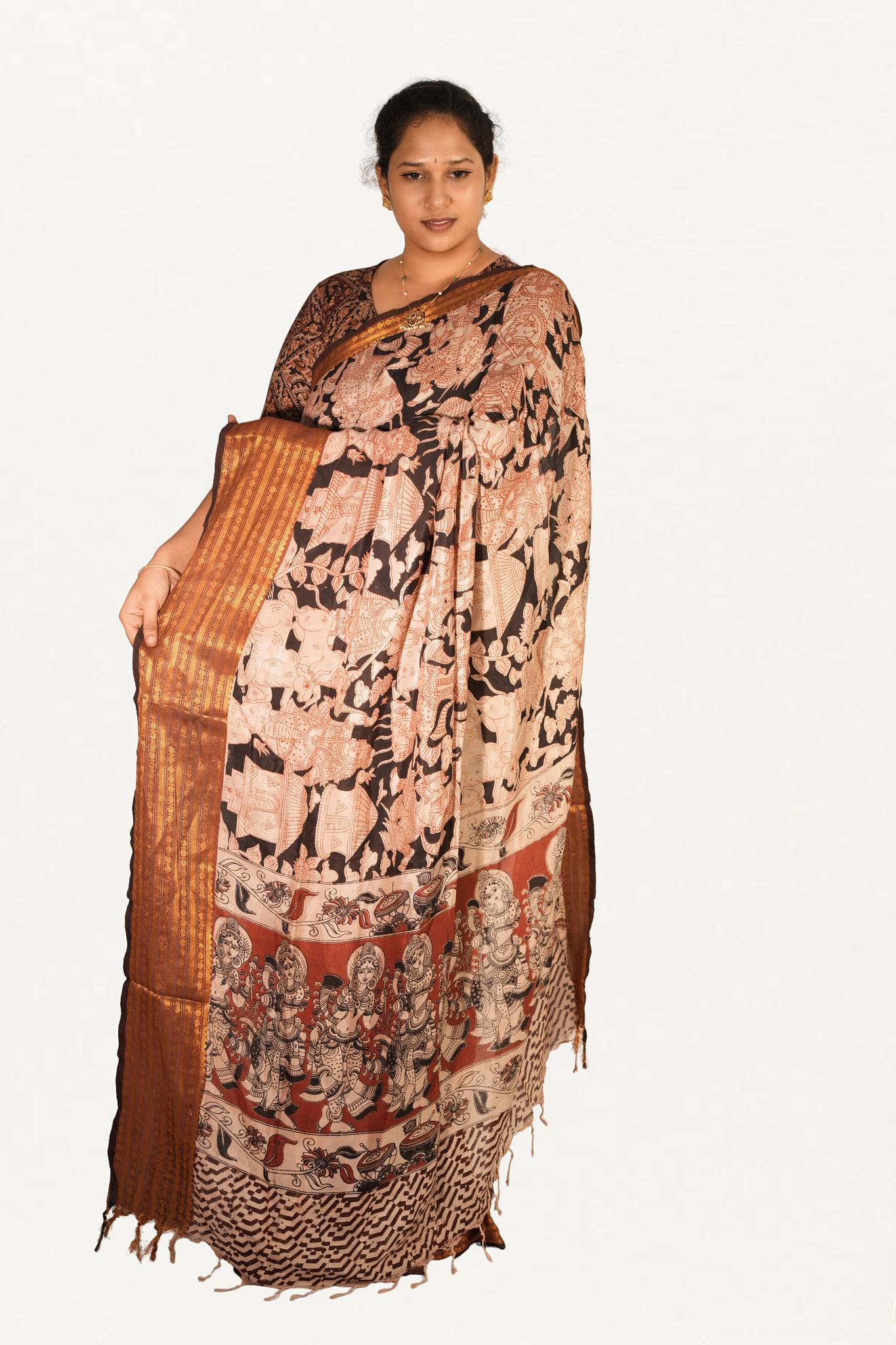 KALAMKARI MANGALAGIRI POWERLOOM SAREE