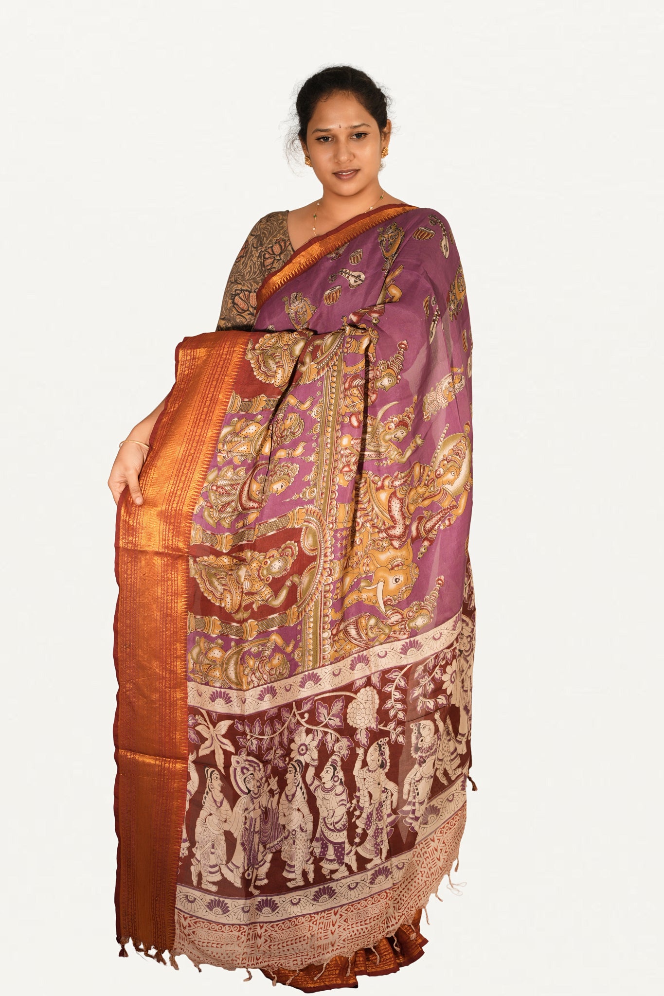 KALAMKARI MANGALAGIRI POWERLOOM SAREE