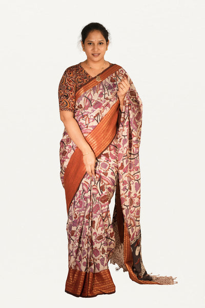 KALAMKARI MANGALAGIRI POWERLOOM SAREE