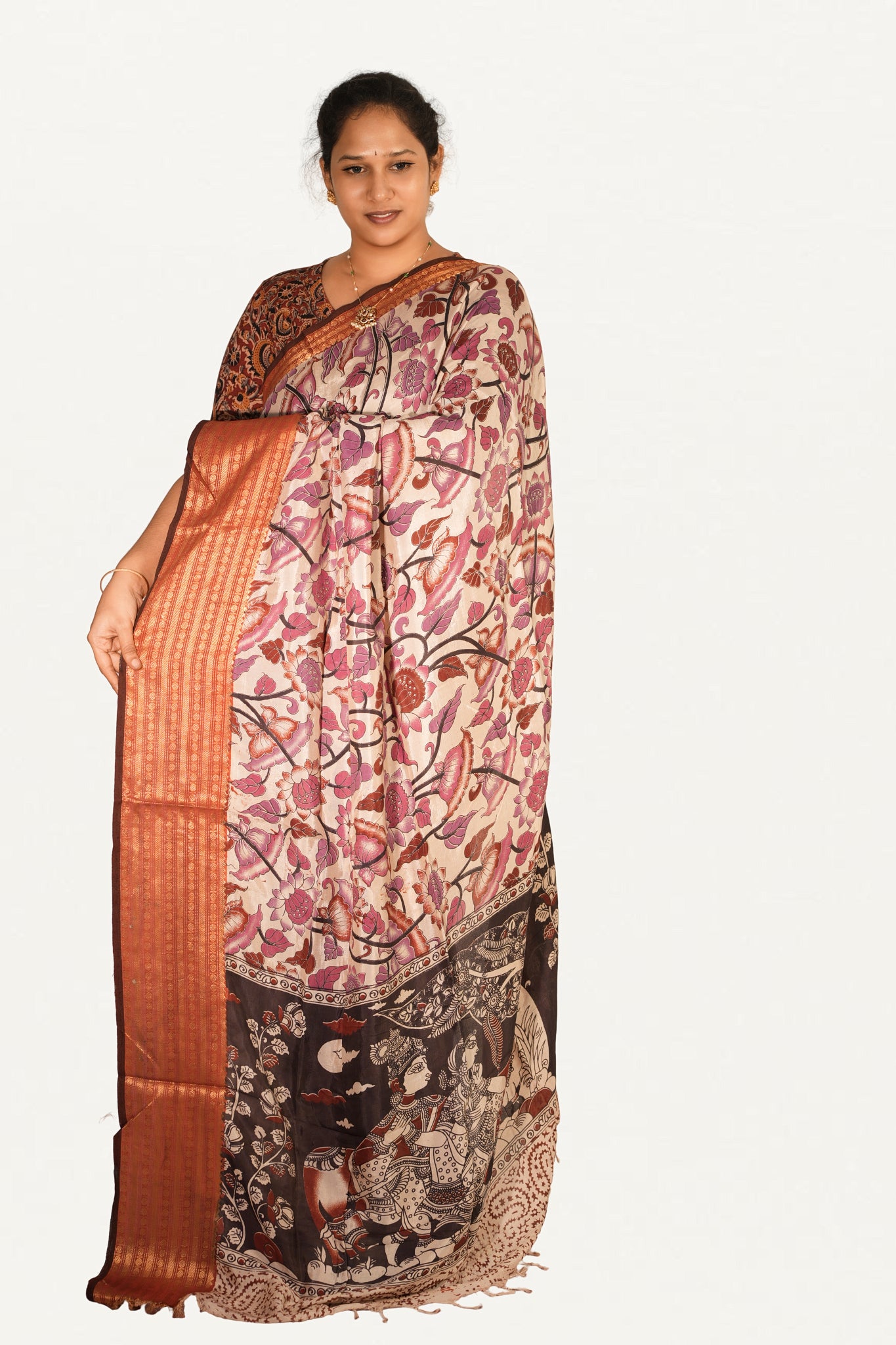 KALAMKARI MANGALAGIRI POWERLOOM SAREE