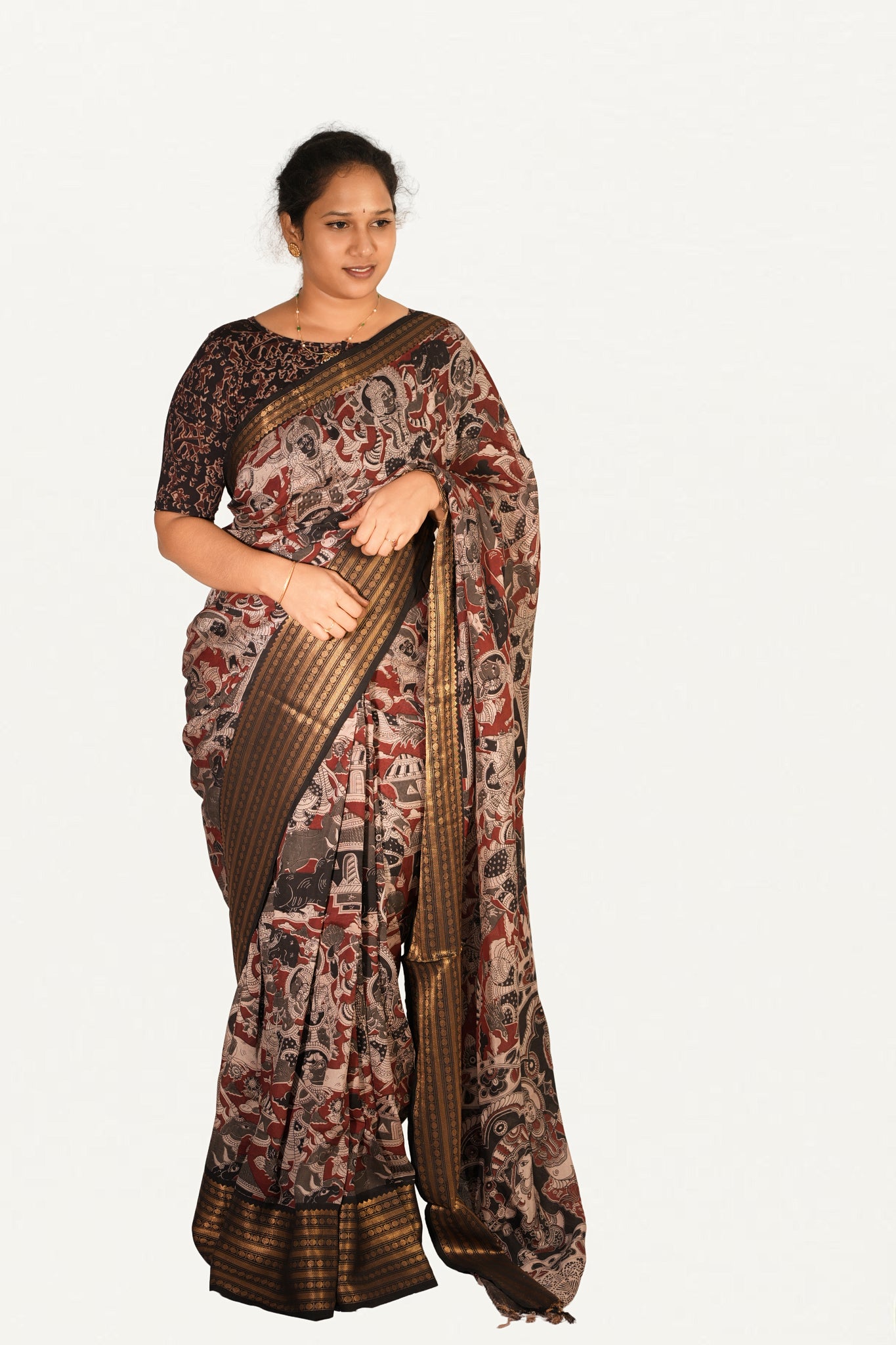 KALAMKARI MANGALAGIRI POWERLOOM SAREE