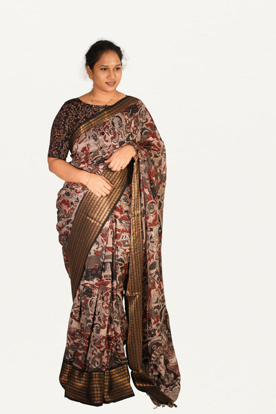 KALAMKARI MANGALAGIRI POWERLOOM SAREE