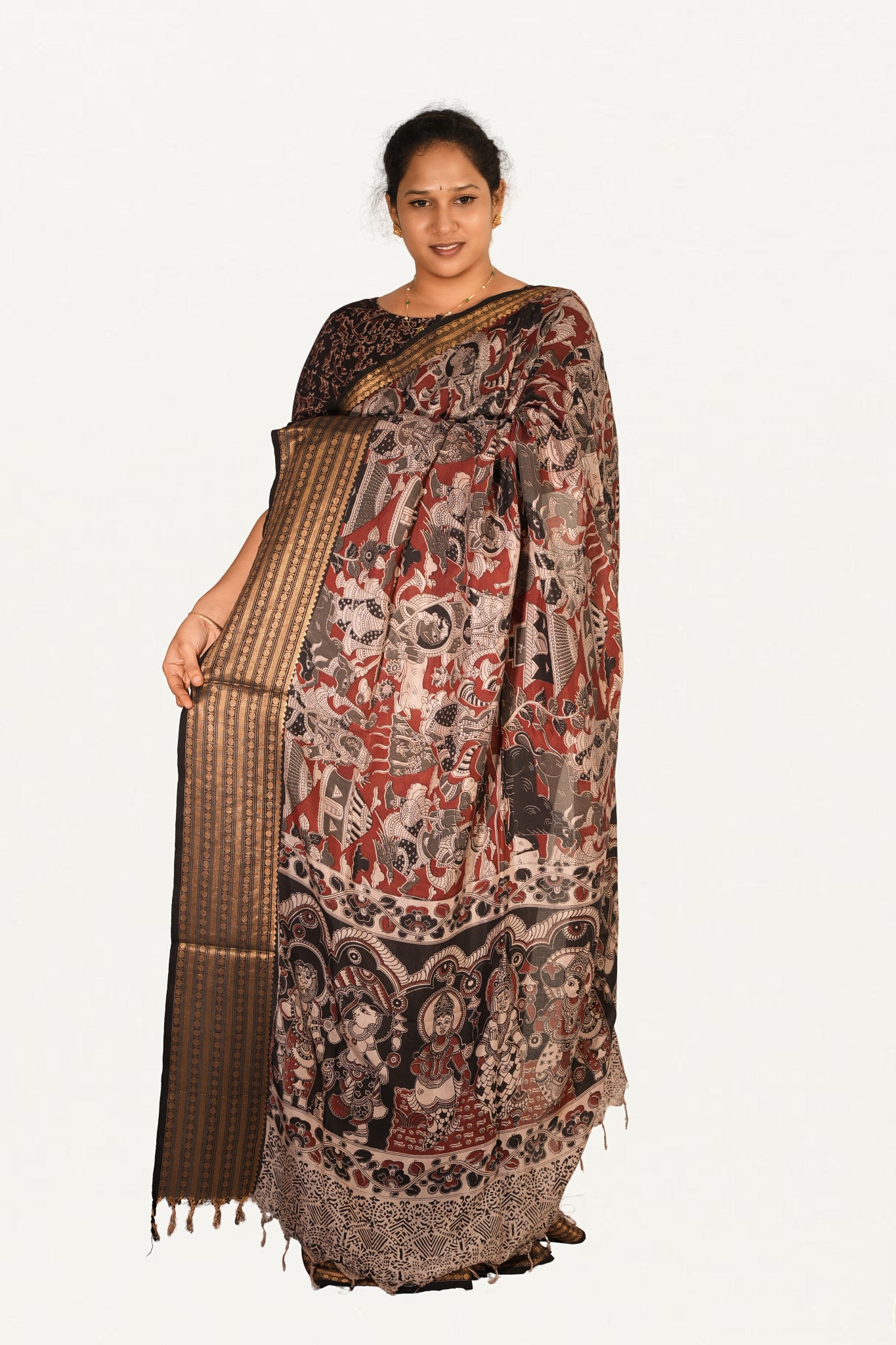 KALAMKARI MANGALAGIRI POWERLOOM SAREE