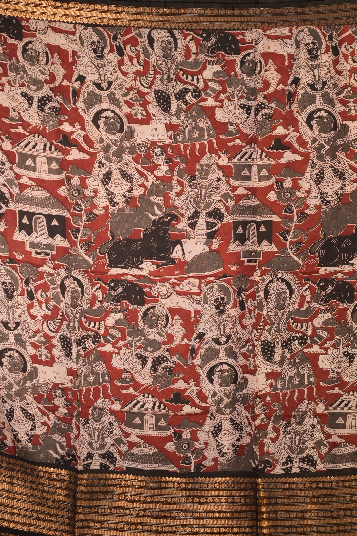 KALAMKARI MANGALAGIRI POWERLOOM SAREE