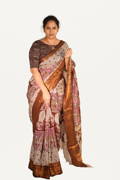 KALAMKARI MANGALAGIRI POWERLOOM SAREE