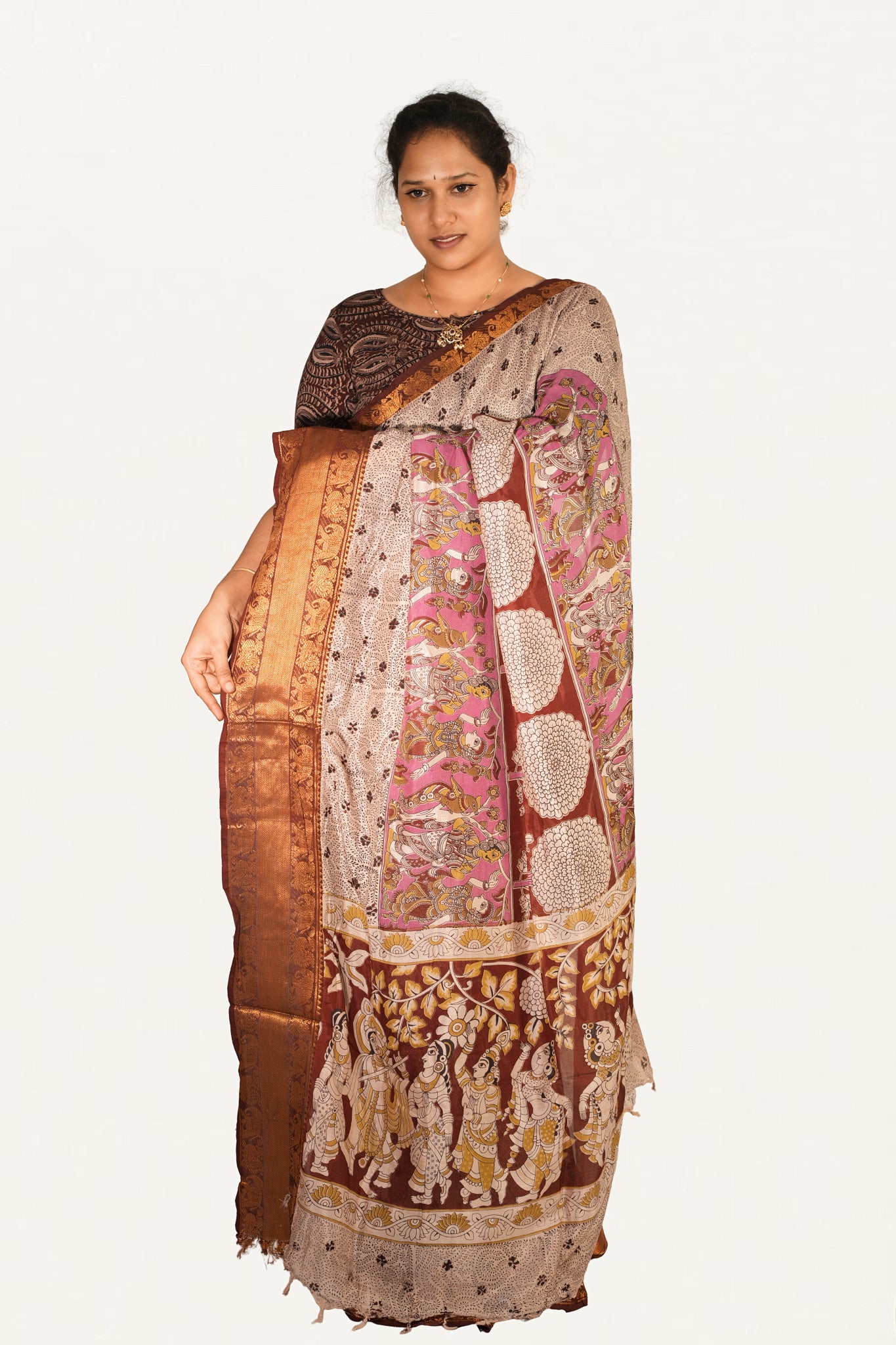 KALAMKARI MANGALAGIRI POWERLOOM SAREE