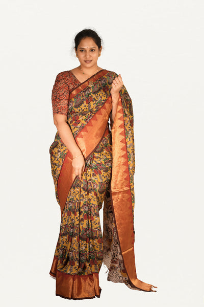 KALAMKARI MANGALAGIRI POWERLOOM SAREE