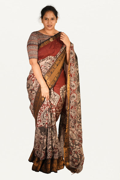 KALAMKARI MANGALAGIRI POWERLOOM SAREE