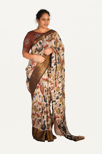 KALAMKARI MANGALAGIRI POWERLOOM SAREE