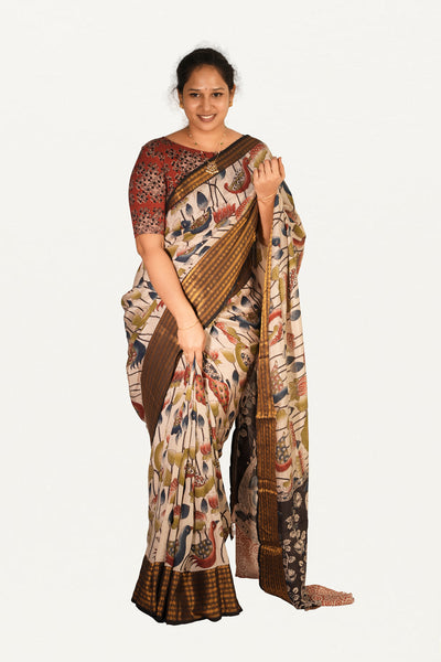 KALAMKARI MANGALAGIRI POWERLOOM SAREE