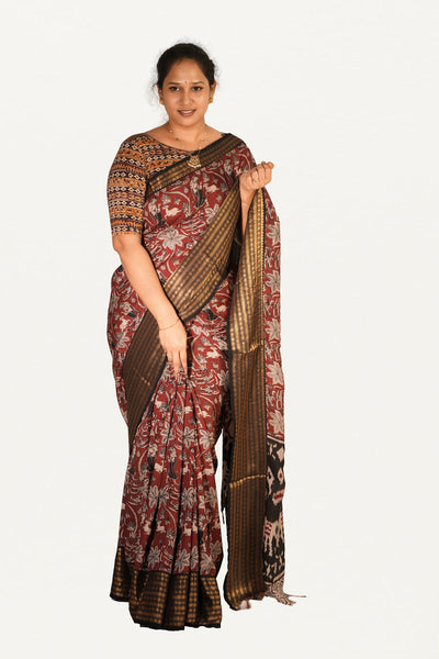 KALAMKARI MANGALAGIRI POWERLOOM SAREE