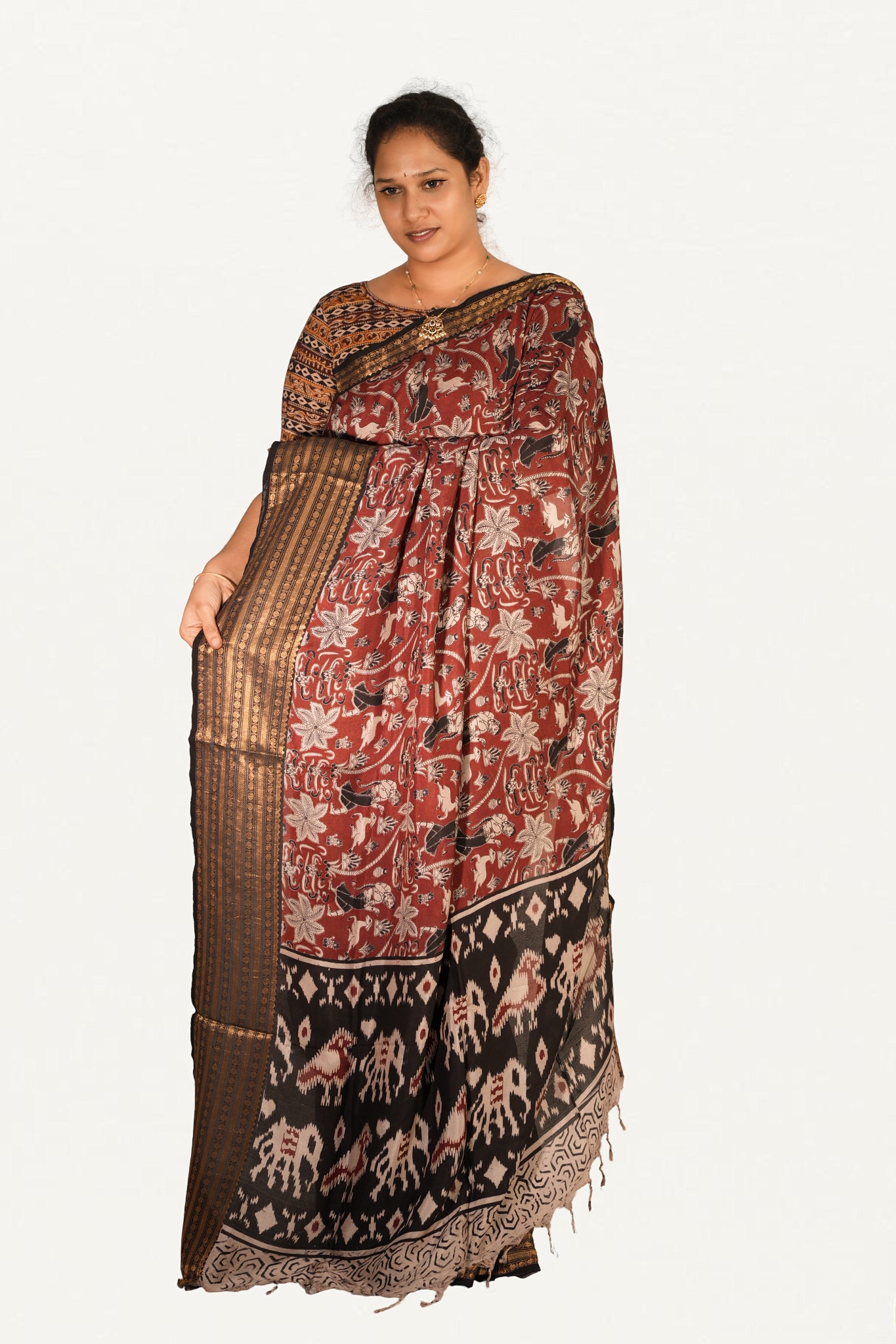 KALAMKARI MANGALAGIRI POWERLOOM SAREE