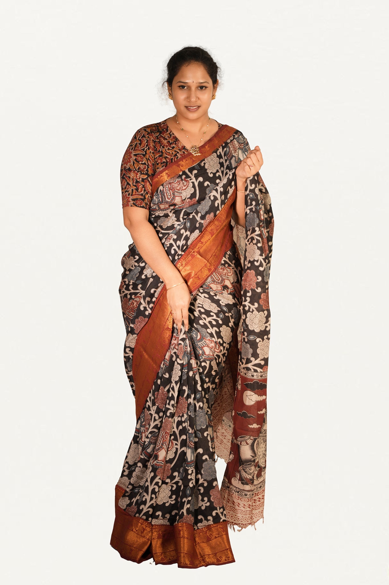 KALAMKARI MANGALAGIRI POWERLOOM SAREE