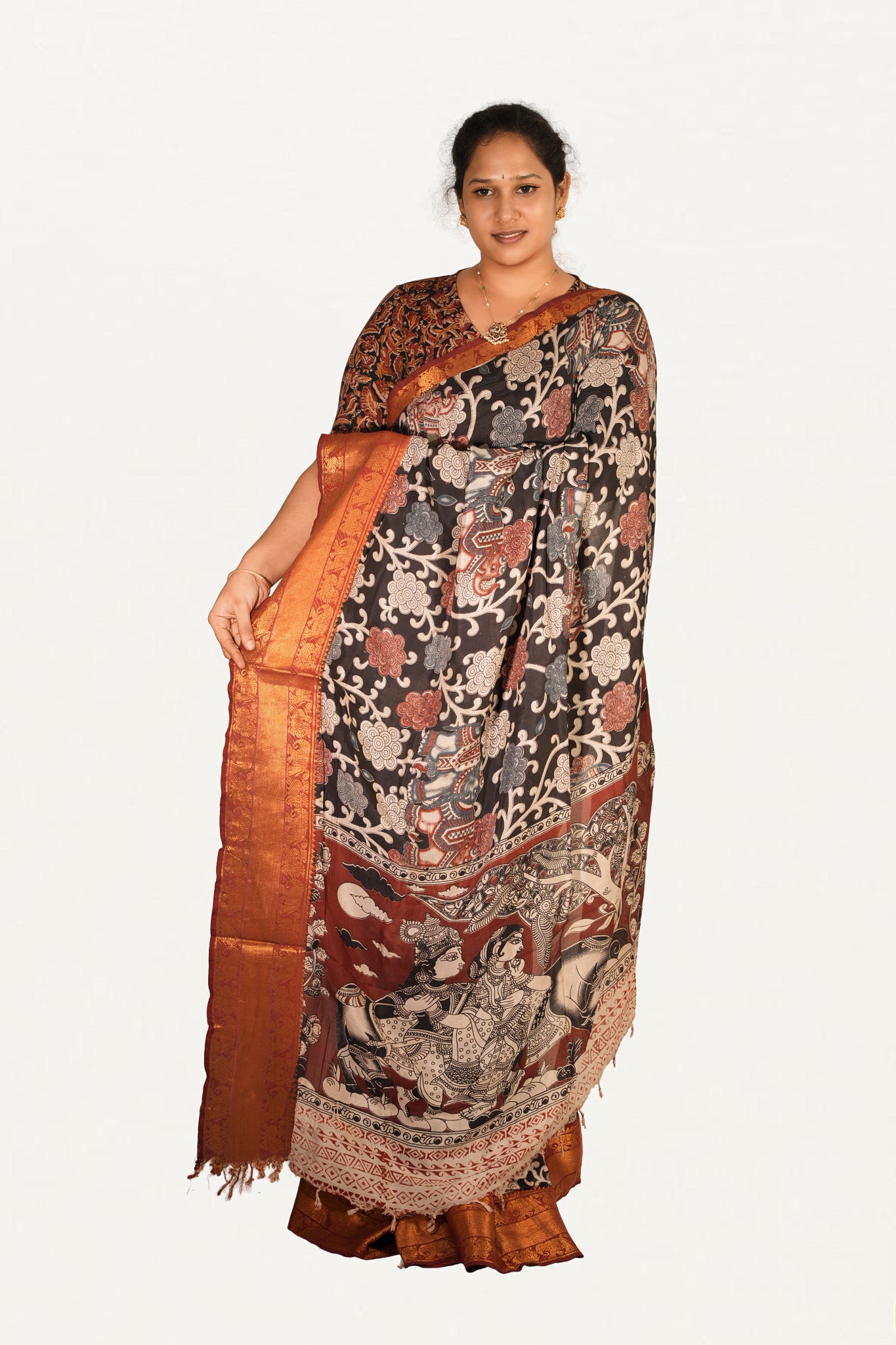 KALAMKARI MANGALAGIRI POWERLOOM SAREE