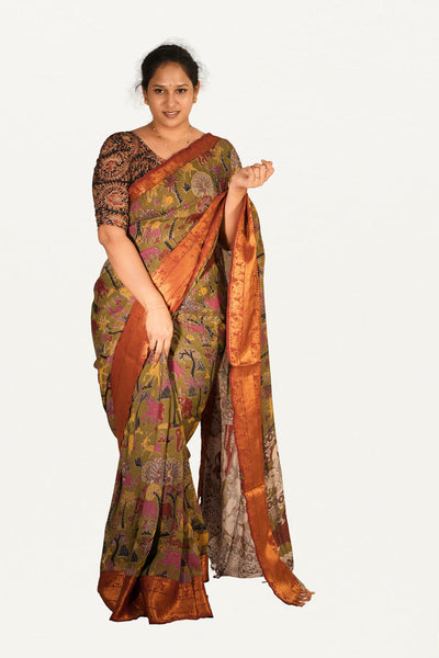 KALAMKARI MANGALAGIRI POWERLOOM SAREE