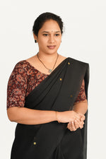 KALAMKARI ROUND NECK 10 INCH HANDS STRECHBLE BLOUSE