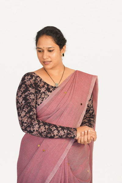 KALAMKARI ROUND NECK FULL HANDS STRECHBLE BLOUSE