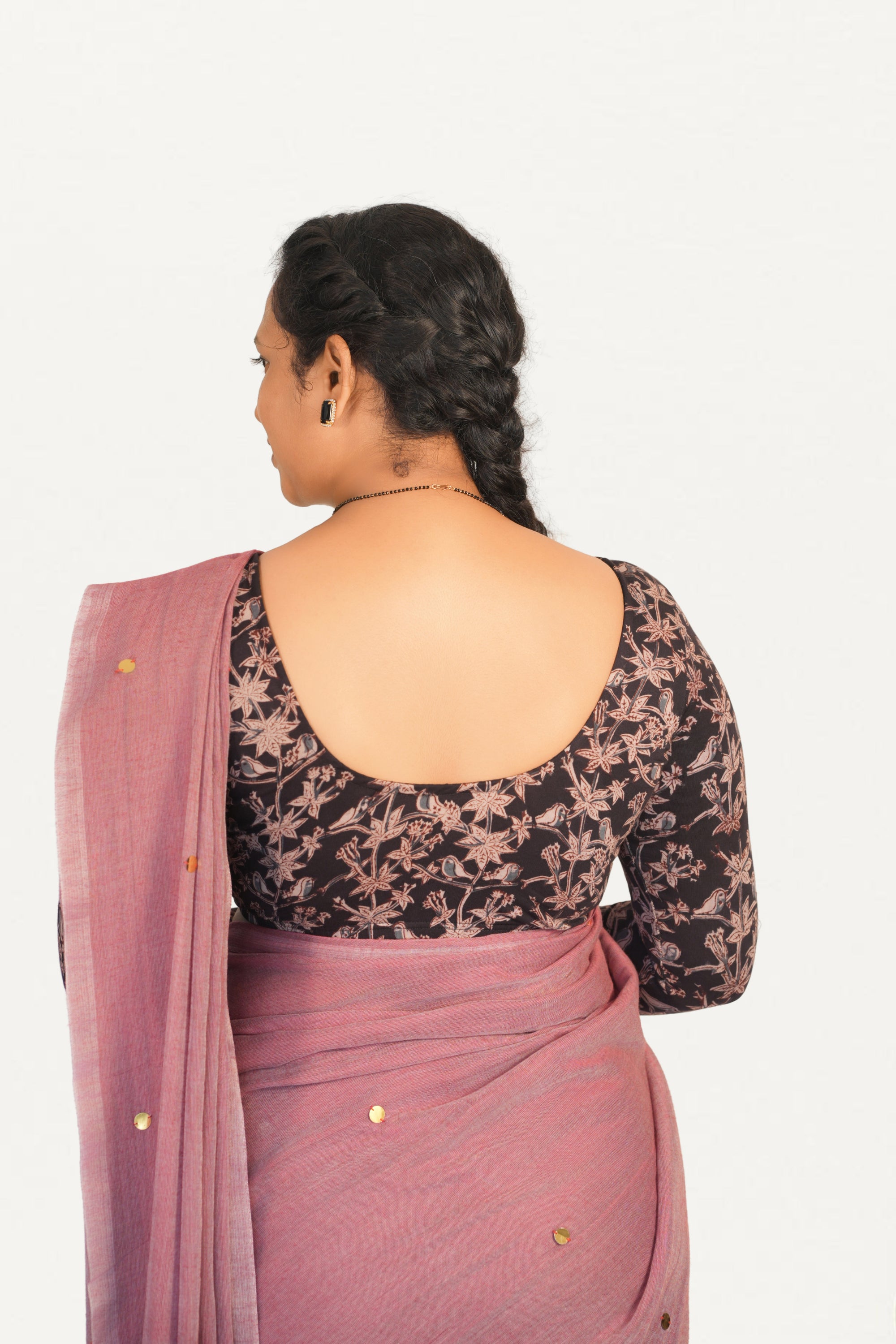 KALAMKARI ROUND NECK FULL HANDS STRECHBLE BLOUSE