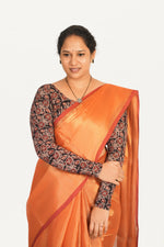 KALAMKARI ROUND NECK FULL HANDS STRECHBLE BLOUSE