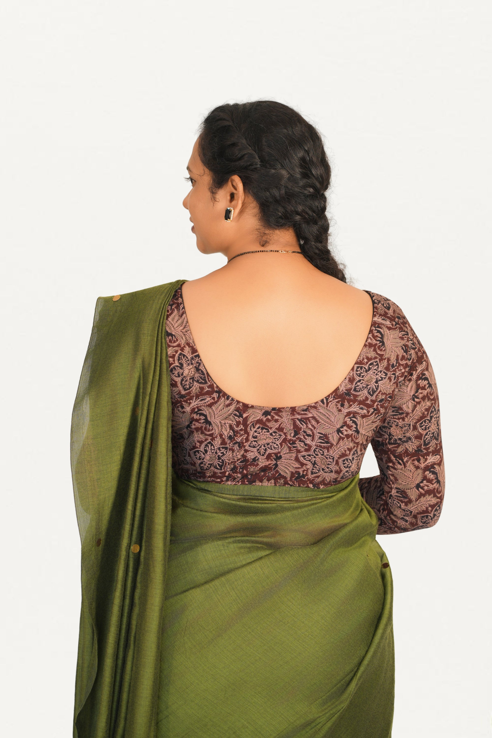 KALAMKARI ROUND NECK FULL HANDS STRECHBLE BLOUSE