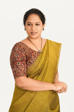 KALAMKARI ROUND NECK 10 INCH HANDS STRECHBLE BLOUSE