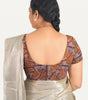 KALAMKARI ROUND NECK SHORT HANDS STRECHBLE BLOUSE