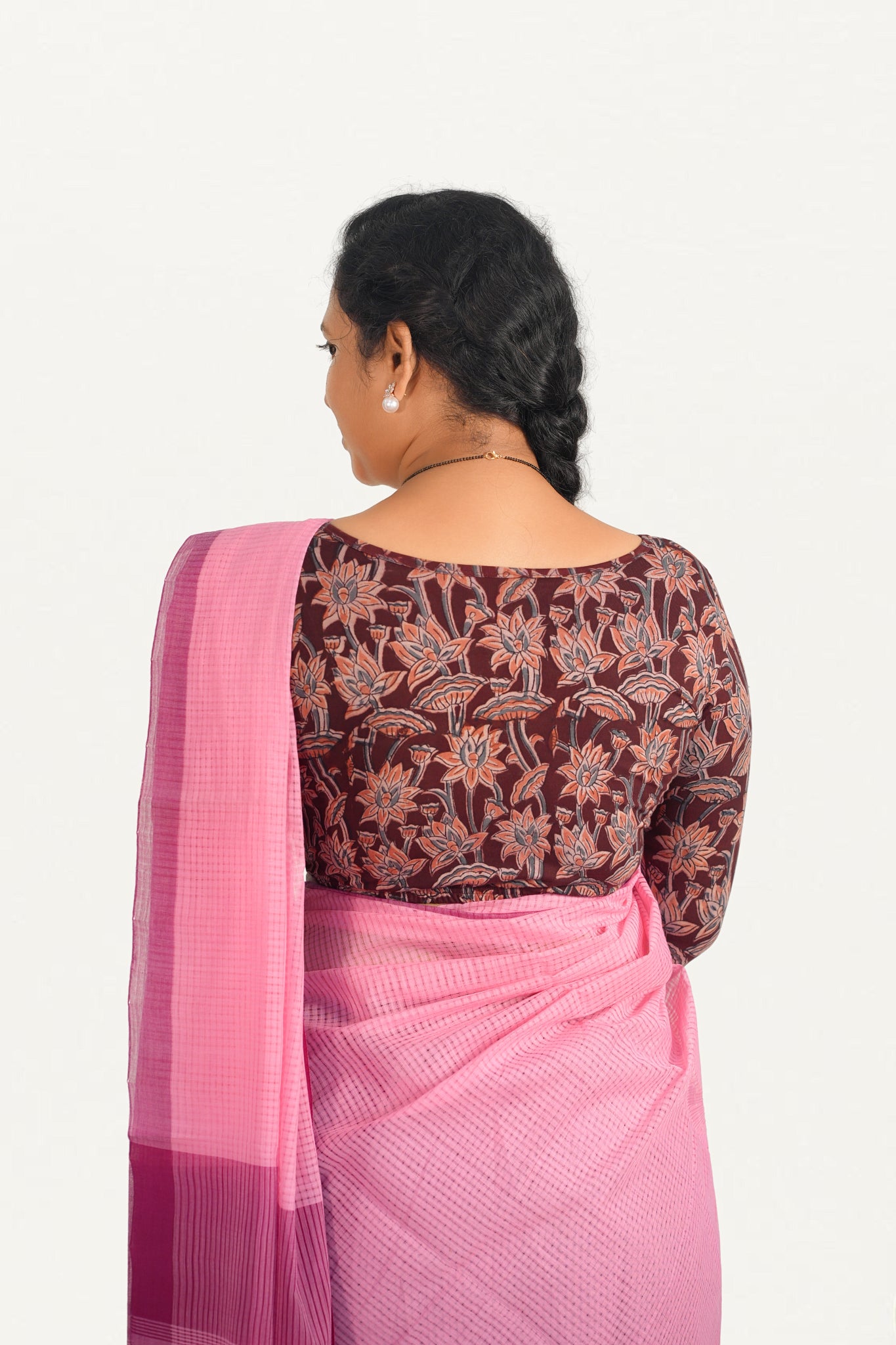 KALAMKARI BOAT  NECK FULL HANDS STRECHBLE BLOUSE