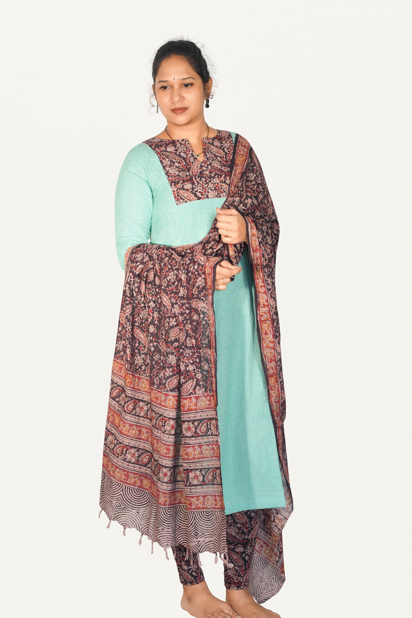 Kalamkari Cotton Legging 3pcs Set