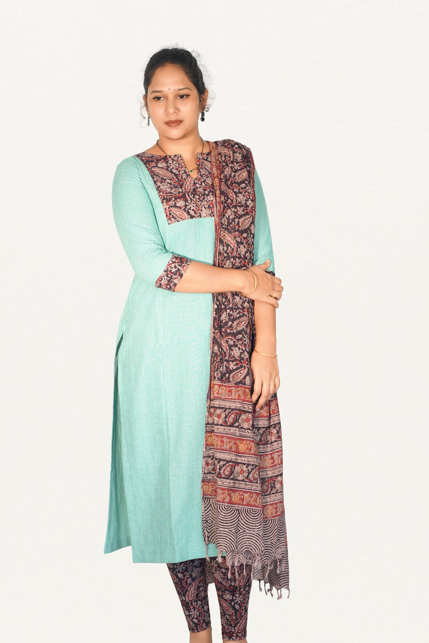 Kalamkari Cotton Legging 3pcs Set