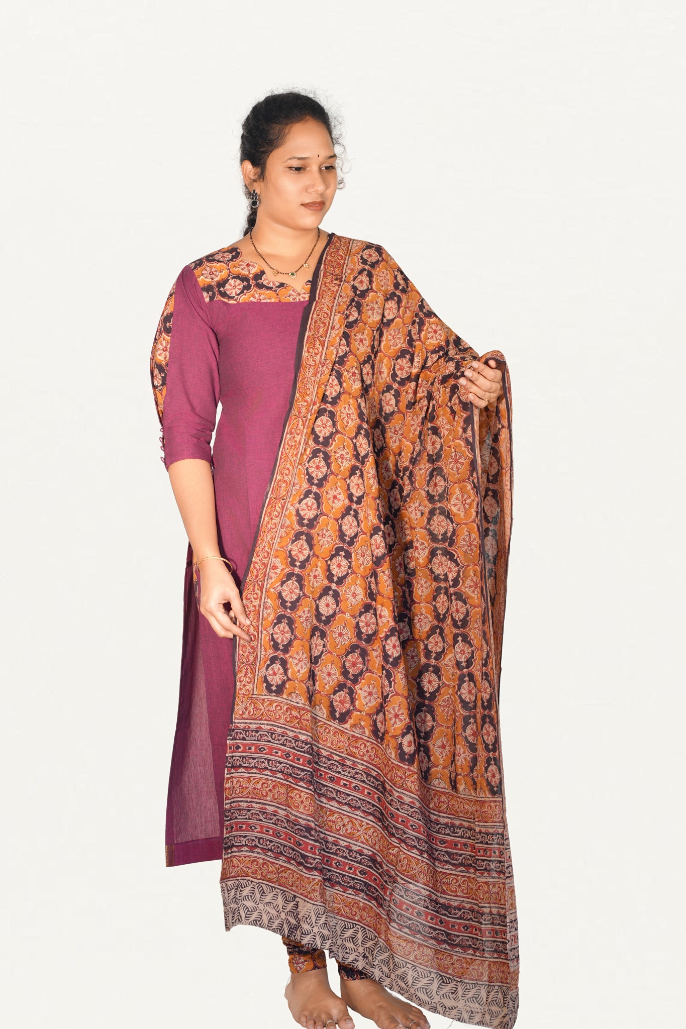 Kalamkari Cotton Legging 3pcs Set