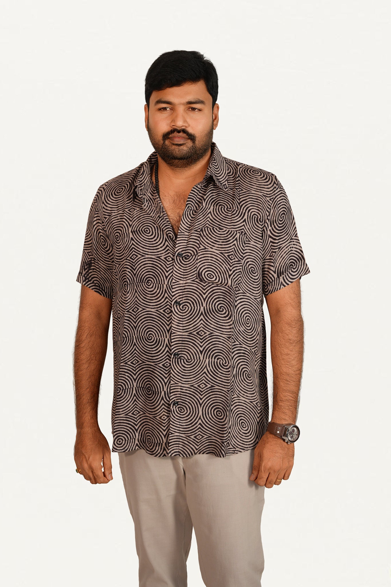 Kalamkari Cotton/ Reyon Blended Shirt
