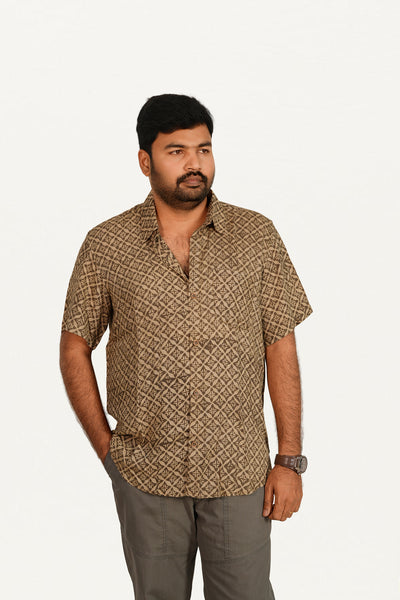Kalamkari Cotton/ Reyon Blended Shirt
