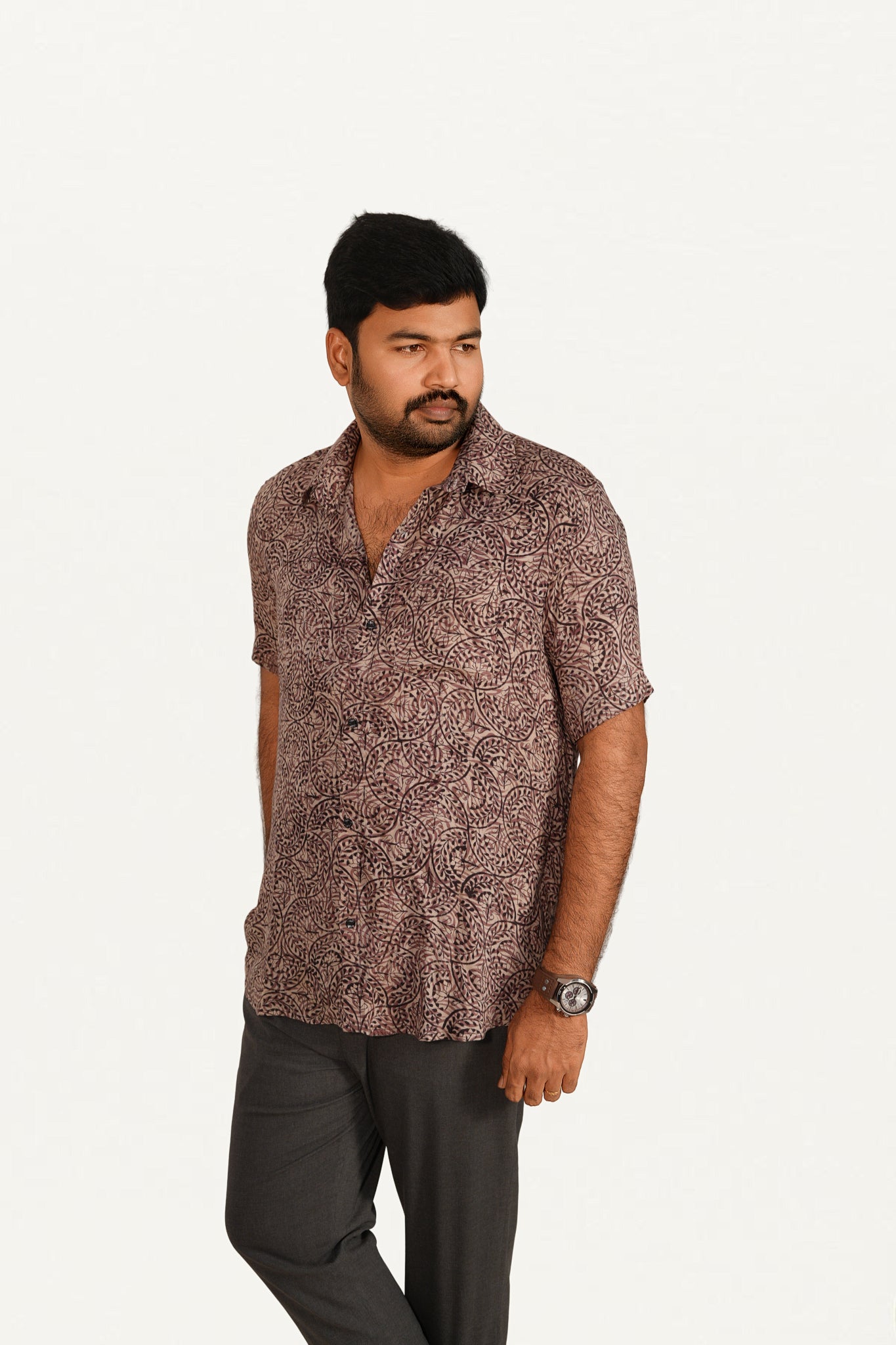 Kalamkari Cotton/ Reyon Blended Shirt
