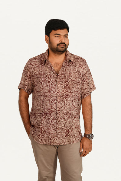 Kalamkari Cotton/ Reyon Blended Shirt