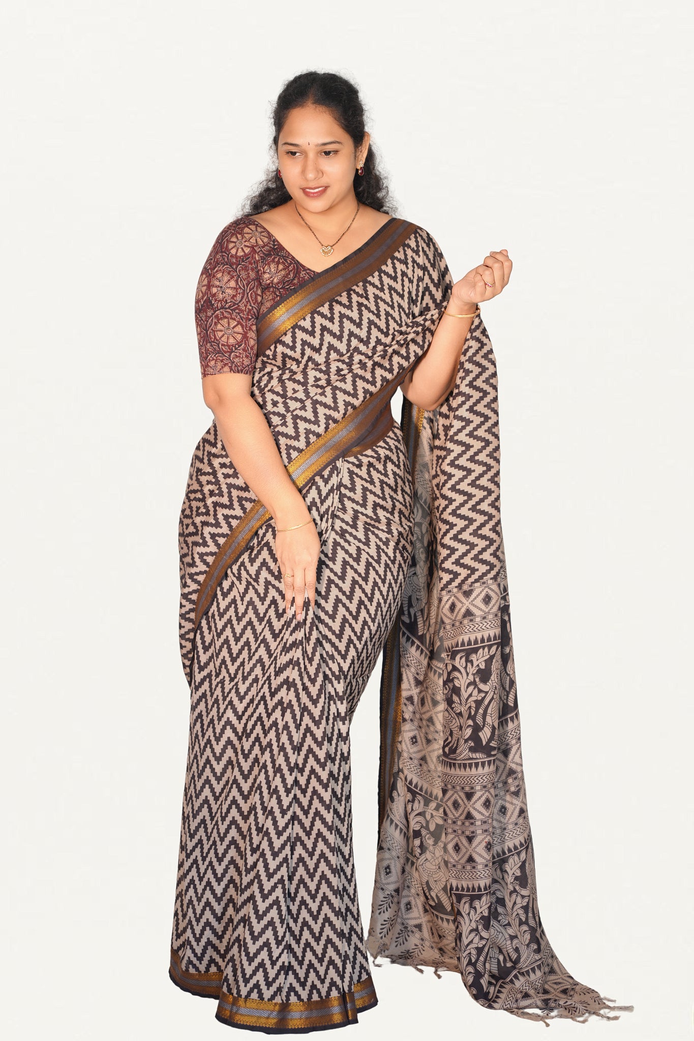 Kalamkari  Nizam Boarder Silk Saree