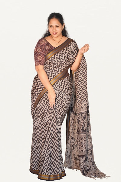 Kalamkari  Nizam Boarder Silk Saree