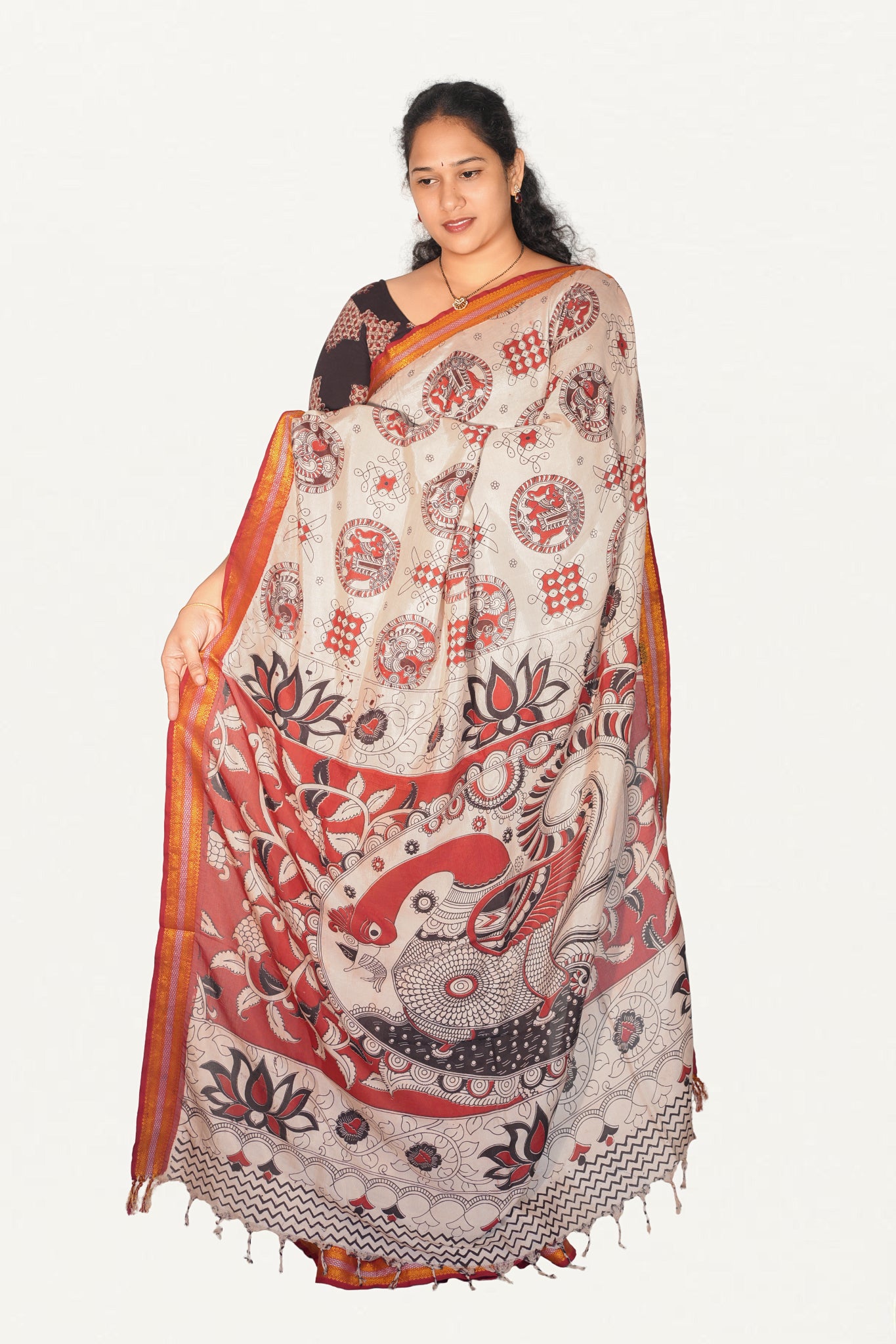Kalamkari  Nizam Boarder Silk Saree