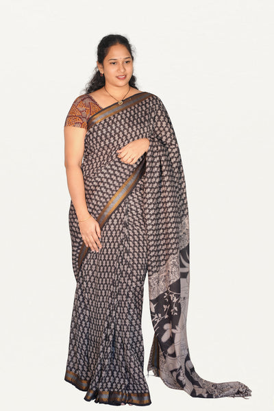 Kalamkari  Nizam Boarder Silk Saree