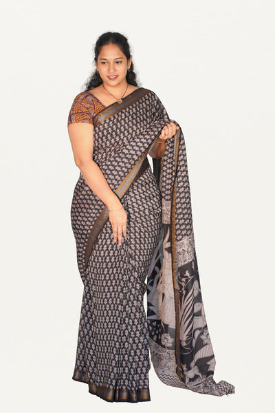 Kalamkari  Nizam Boarder Silk Saree
