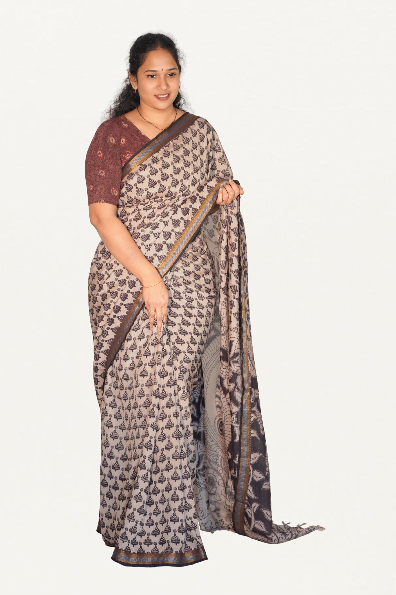 Kalamkari  Nizam Boarder Silk Saree