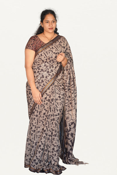 Kalamkari  Nizam Boarder Silk Saree