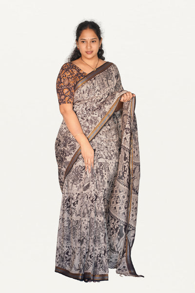 Kalamkari  Nizam Boarder Silk Saree