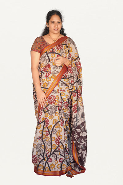 Kalamkari  Nizam Boarder Silk Saree