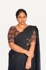 KALAMKARI ROUND NECK 10 INCH HANDS STRECHBLE BLOUSE