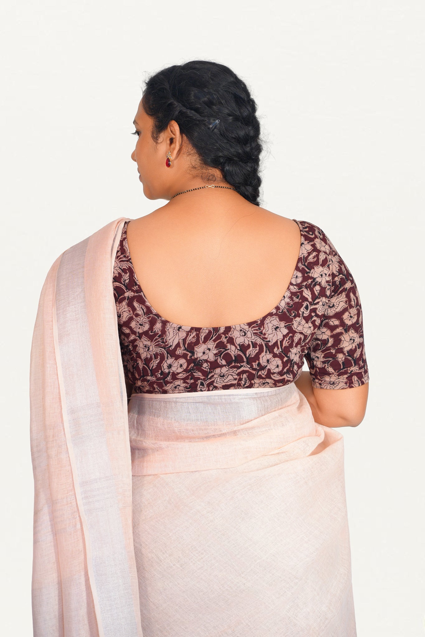 KALAMKARI ROUND NECK 10 INCH HANDS STRECHBLE BLOUSE