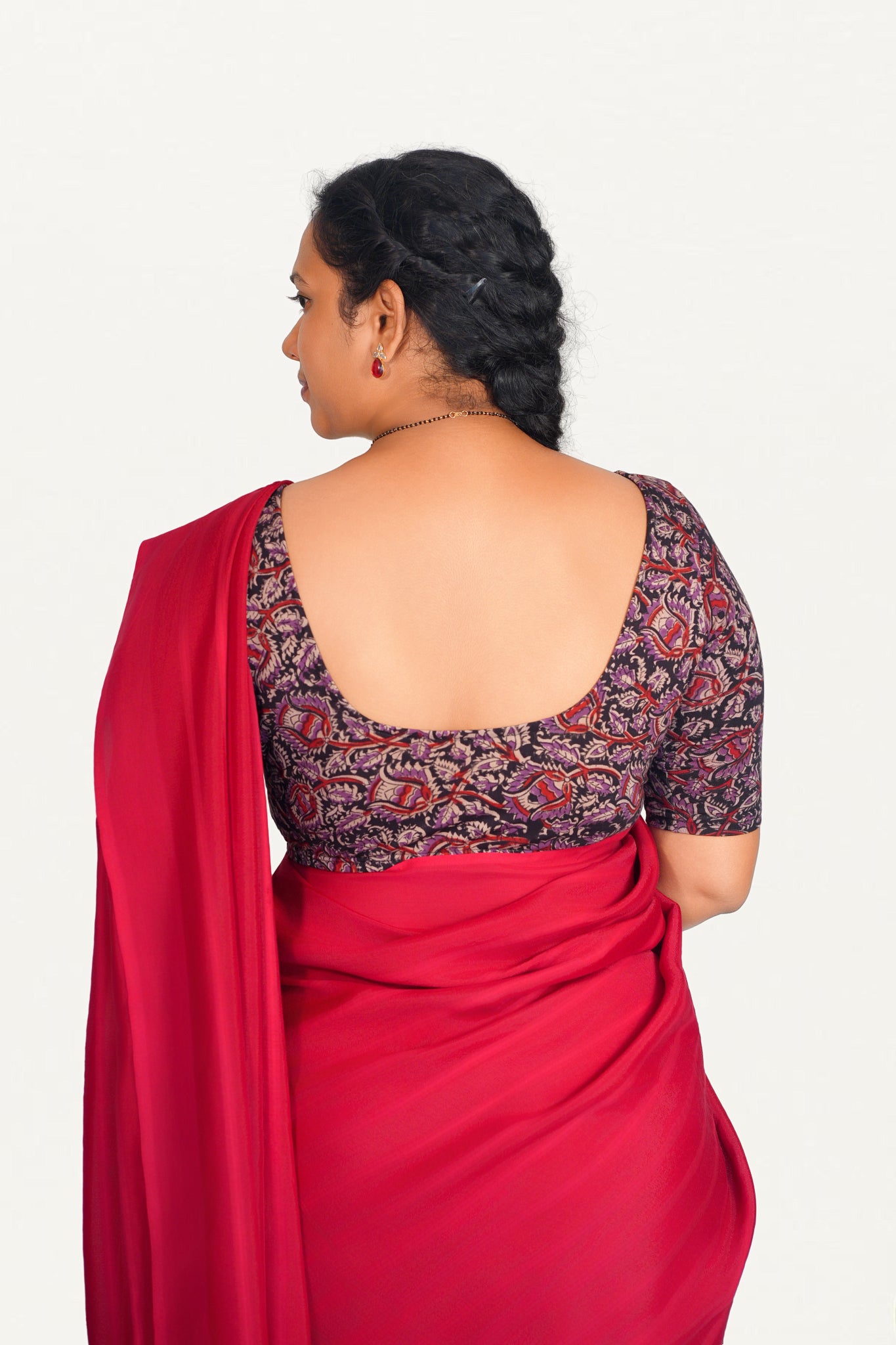 KALAMKARI ROUND NECK 10 INCH HANDS STRECHBLE BLOUSE